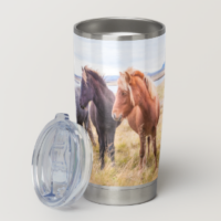 Thermo Trinkflasche mit Pferdemotiv